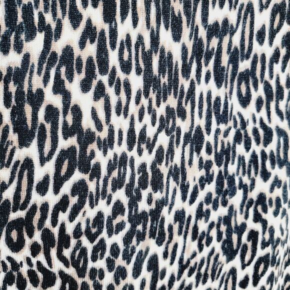 4/$20 -Cable & Gauge Leopard Rayon Blend Mock Neck Sleeveless Sweater Size S - Picture 4 of 6